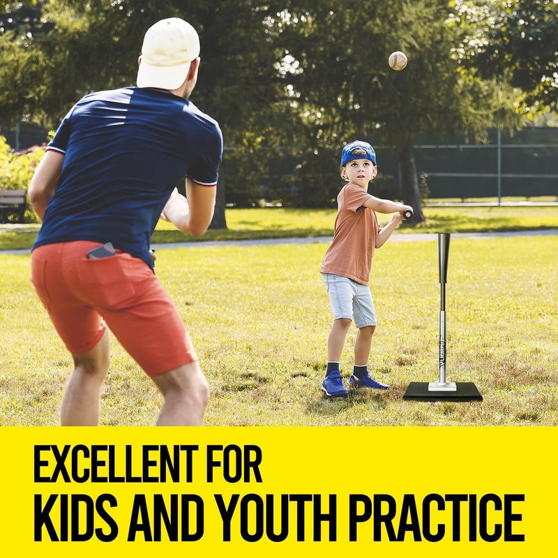PLAYAPUT Baseball Batting Tee, Height Adjustable 20-27 inch for Kids and Youths, Durable Hitting Tee for Baseball/Softball with Rubber Top,Heavy-Duty Base| Easy Setup and Carrying - Image 5